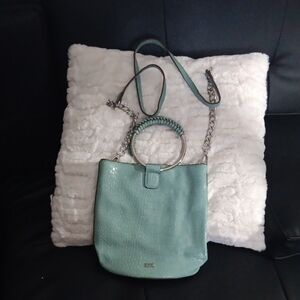 Collection XIIX Ltd. Teal Bucket Purse With Chain Strap